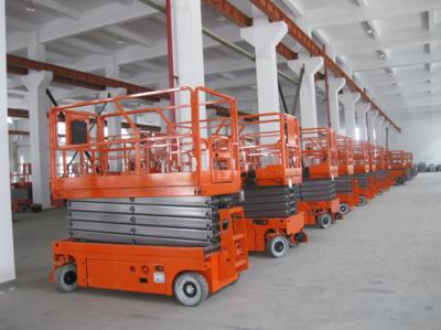 China 30KG Narrow Aisle Scissor Lift Controlled By Single Person / Electric Scissor Platform for sale