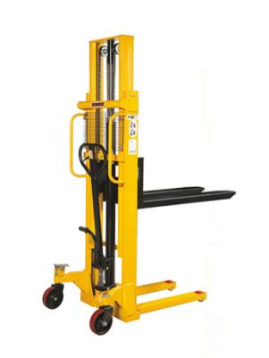 China Polyurethane Wheeled Pedestrian Pallet Stacker , 1 T 2500mm Lift Hand Stacker for sale