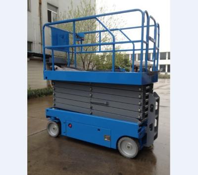 China 13.8m Gemotoriseerde Schaarlift Platfrom met Vaste Vaste Vangrails Te koop