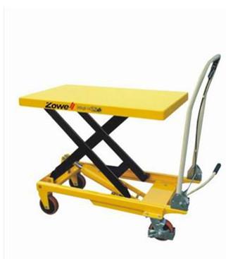 China Small Hand Manual Lift Table Foot Operated , Heavy Duty Steel Manual Scissor Lift Platform for sale