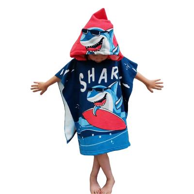 China 100% Hypoallergenic Superfine Fiber Baby Bath Towel Print Kids Shawl Animal Hooded Bath Towels With Hood for sale