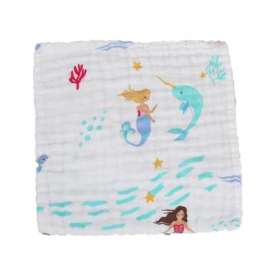 China Hypoallergenic cartoon printing saliva multi-layer towel baby towel cotton skin thickened comfortable lovely towel for sale