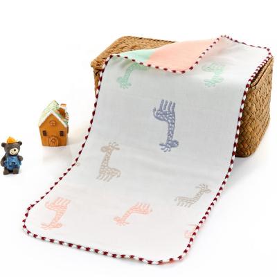 China Hypoallergenic animal cartoon printed children's towel cotton gauze face towel absorbent gauze saliva towel newborn for sale