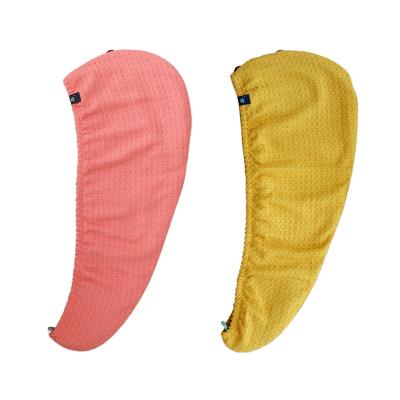 China QUICK DRY Hair Drying Towel Salon Low Price Microfiber Waffle Hair Drying Towel Turban Microfiber Hair Wrap Quick Drying Towel With Logo p for sale