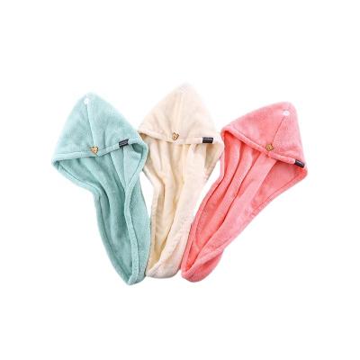 China Curbblan Hot Sale QUICK DRY Coral Fleece Strong Absorbent Portable Hair Towel Women Women Cover Dry Hair Cap for sale