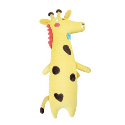 China Yellow Giraffe Plush Toy 100% Polyester Large Size Anti-static Toy Pillow Stuffed Animal Gift for Kids for sale