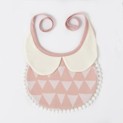 China Double Layer Hypoallergenic Cotton Waterproof Baby Saliva Towel Lace Up Neck Soft Skin Friendly Baby Bib Hanging Up for sale