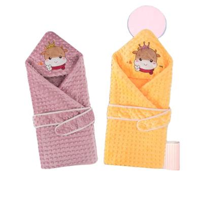 China Anti-Bacteria 2021 Christmas Blanket Cartoon Printed Cotton Wrap Hooded Kids Animal Baby Bath Towel for sale