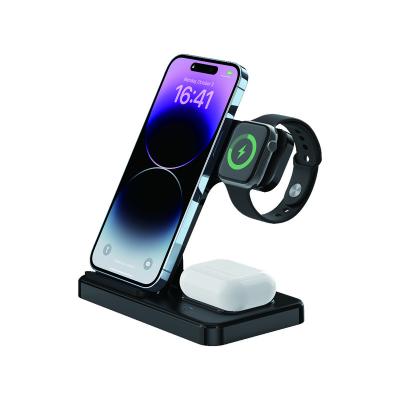 China Guany Z5G Smart Watch Factory Price 3 in 1 Wireless Charger 15w Fast Charging Stand For Phone Smart Watch Earphones for sale