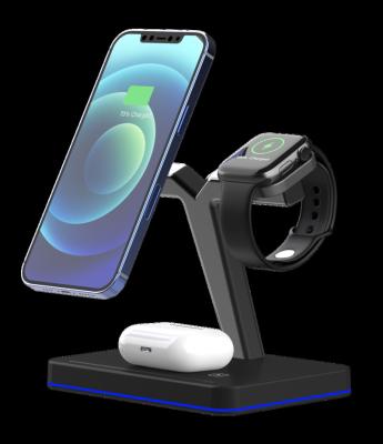 China Smart Watch Guany Z8B 3IN1 15W Type C Dock Desktop Fast Charging Magnetic Wireless Charger For Phone Smart Watch Earphones for sale