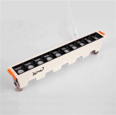 China Modern Architectural Rectangle Shape Modern Decorative Indoor Adjustable Ceiling Aluminum Housing Ip44 30w Recessed Linear Downlight for sale