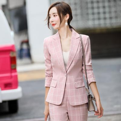 China QUICK DRY High quality suit and wide leg pants casual loose solid color two piece trousers blazer set for women for sale