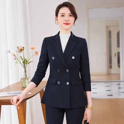 China QUICK DRY High quality elegant women's professional uniform business suit women's formal coat trousers two-piece set for sale