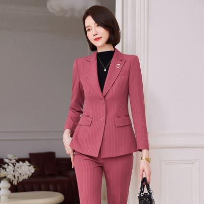 China QUICK DRY OEM High-quality 2 Piece Suit Set Women Plaid Formal Pant Suit Blazer Office Lady Uniform Women's Suits for sale