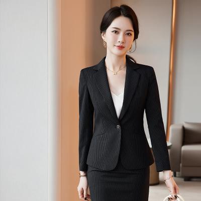 China QUICK DRY S-4XL New Arrivals Ladies Formal Black Elegant Solid Color Business Suits Women Blazer And Pants Set For Women for sale