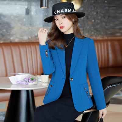 China Anti-wrinkle Custom Single Button Formal Business Suit for Women Work Wear Office Lady Uniform Blazer Coat for Women for sale