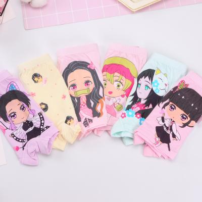 China Factory Supply Direct Girls Panties Underwear Kids Breathable Soft Combed Cotton For Girls Boxer Briefs Pants Panties Demon Slayer for sale