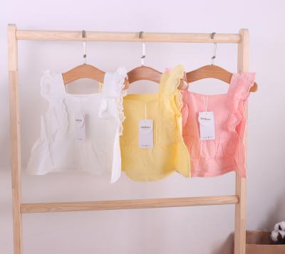 China New Style Baby Girl Breathable Shirt Children Kids Girl Clothes Princess Baby Vest Summer Baby Lace Camisole Top for sale