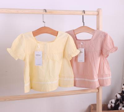 China Newest Design Summer Breathable Baby Dress Short Sleeve Cotton Print Girl Clothing Soft Top for sale