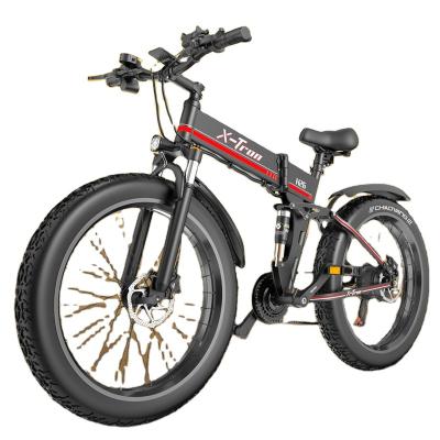 China Aluminum Alloy X-Tron Eu Warehouse Suspension Adult Full Tire Electric Bike For Sale Folding Fat Bike 1000w Electric Bike for sale