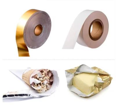 China High Quality Food Grade Gold Silvery Chocolate Wrapping Paper Aluminum Foil Paper for sale