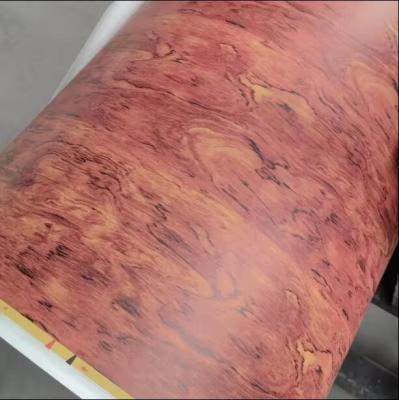 China Pu Painted Glossy Wood Grain Laminated Paper for mdf board  Furniture decoration for sale