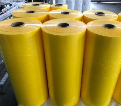 China Color Yellow PE Heat Shrink / LLDPE Stretch Film For Packaging Bottle / Beverage Wrapping Protective for sale