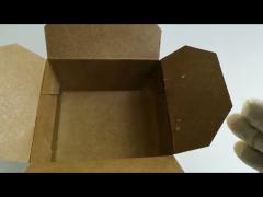 PE Film Coated Kraft Paper Lunch Box , 1100ml Oil Proof Disposable Packing Box