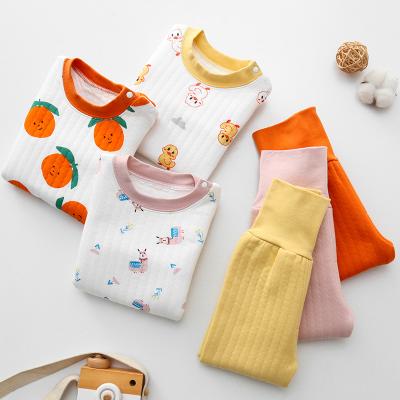 China 2021 Baby Thermal Pajamas Set Children Long John Children Autumn Winter Underwear Children Wear Good Stretch Cotton Baby Clothes Set for sale