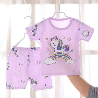 China 2021 Summer Anti-Shrink Baby Clothes Sets Kids Pajamas Baby Loungewear Sets Boys Girls Pijamas Cotton Nightgowns for sale