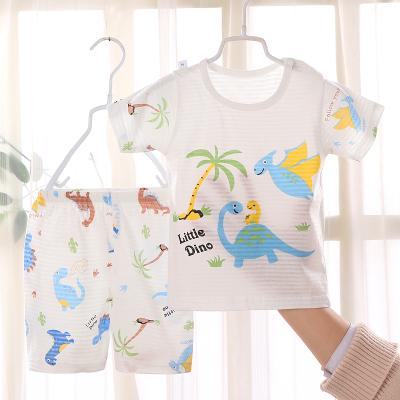 China Wholesale Anti-Shrink Baby Clothes Cartoon Short Sleeve T-shirt Set And Pants 2 Pieces Underwear Clothing Suits for sale