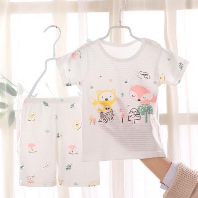 China High Quality Anti-Shrink Summer Boys Girls Clothes Organic Cotton Baby Pajamas Set 2 Piece Print Sleepwear Baby Clothes for sale