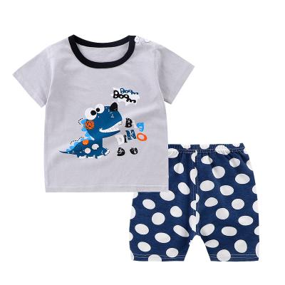 China Summer Children Wear 0-3 Years Children Breathable Cotton Fabric Shorts Short Sleeve Home Suit for sale