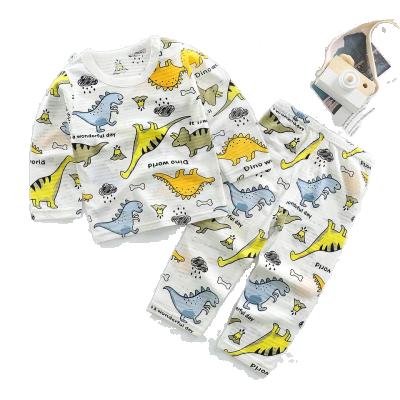 China New Breathable Children's Clothing Pajamas Summer Cotton Home Underwear Set Hollow Thin Air Conditioning Clothing Girls Two Sets for sale