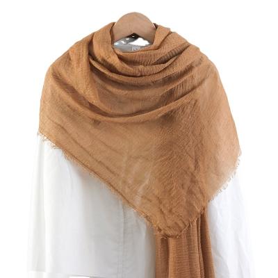 China Muslim Hijabs Long Scarf Solid Color Cotton Veil Tank Top Women Plain Headscarf Islamic Headband High Quality Bamboo Shawls Wholesale for sale