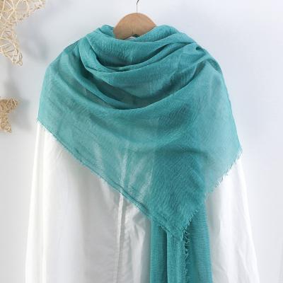 China Hot sale factory direct sale bangladesh hijab cotton long scarf solid color cotton hijab women arab abaya with headscarf with cheapest price for sale