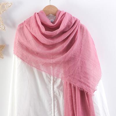 China New Products Cotton Headscarf Malaysia Shiny Long Scarf Solid Color Muslim Hijabs China Headscarf to all parts of the world freight forwar for sale