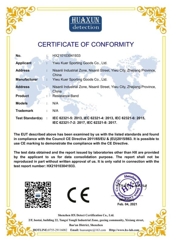 CE - Yiwu Kuer Sporting Goods Co., Ltd.