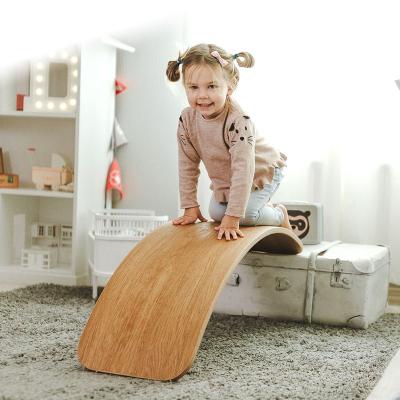 China Kids Toy Wobble Fitness Balance Workout Twist Training Equipment Children's Yoga Wooden Balance Board Eco-friendly for sale