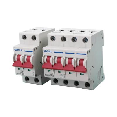 China USFULL 2P 4P DC disjuntor 550V 1000V dc disjuntor 16A 32A 63A mcb mcb PV overload protector switch CE certificate circuit-breaking for sale