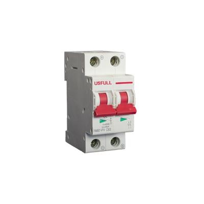 China PA66 USFULL DC Circuit Breaker L7 PV Structure 2P 500V DC MCB for sale