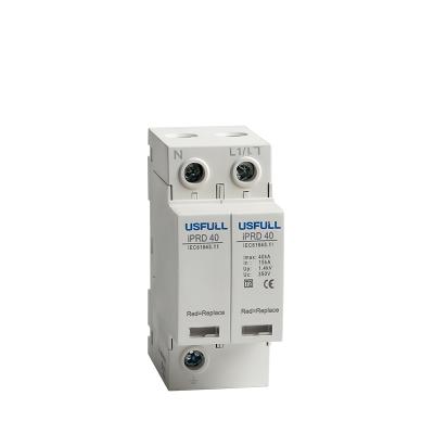 China 20KA 40KA SPD Surge Protection Device Surge Thunder Arrester for Lightning Protection System FLY1-PV-C40 for sale