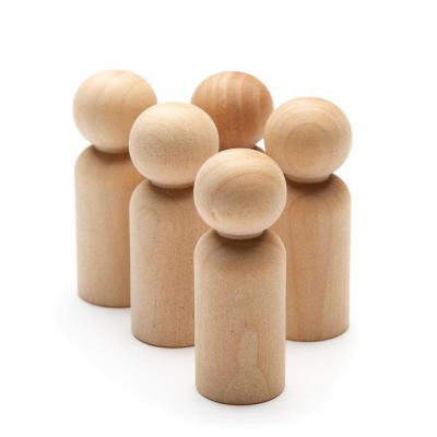 China Wholesale 75mm Eco-friendly Materials in White Wooden Body of Peg Dolls Unfinished Wood Doll for sale