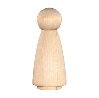 China Wholesale 75Mm Eco-friendly Materials In White Wooden Body Of Peg Dolls Unfinished Wood Doll for sale