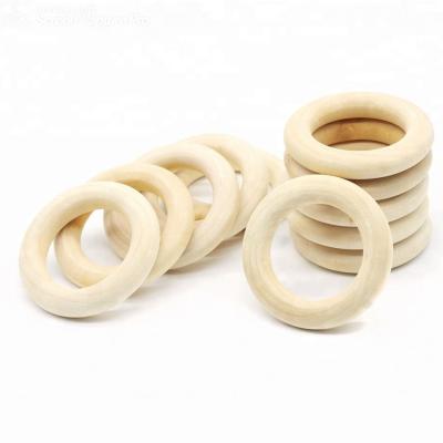 China Europe Products 100% Baby Beech Wood Teether Warm Organic Wooden Ring 55mm for sale