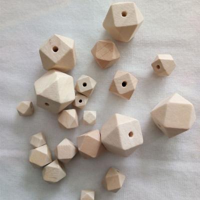 China Safe 10mm to 30mm China Hexagon Loose Wooden Beads for Baby Teether Necklace Accessories for sale