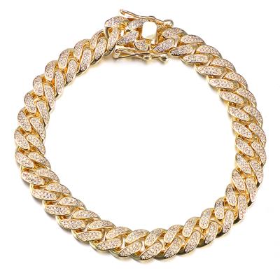 China TRENDY Jasen Jasen Chain Bracelet Hip Hop Jewelry Gold Custom Hot Selling CZ Cuban Link Iced Out Cuban Chain for sale