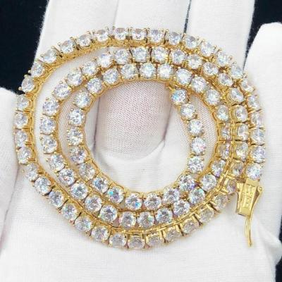 China JASEN Jewelry CLASSIC 1 ROW AAA 4MM Lab Diamond Prong Set Stone 18k Gold Bling Bling Shine Tennis Chain Bracelet for sale