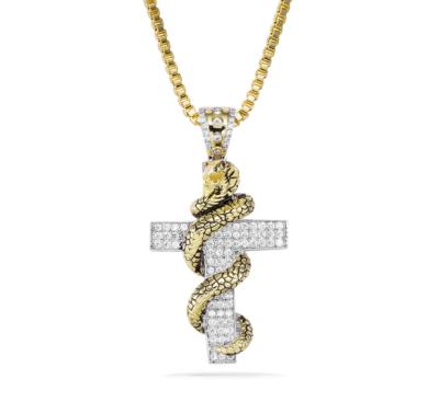 China Hiphop Hip Hop Pendant, Iced Out Twisted Cross Snake Pendant for sale