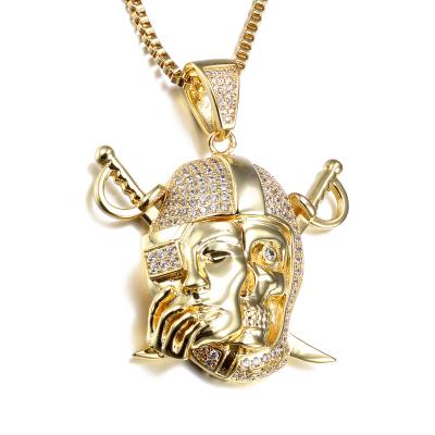 China New Design Jasen Jewelry Iced Out Zircon FASHION Jewelry CZ Gold Plated Ninja Custom Hip Hop Pendant for sale